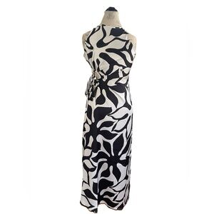 House of Harlow 1960 Ruched Side Cut-out CSatin Slip‎ Floral  Dress Size Xs  NWT